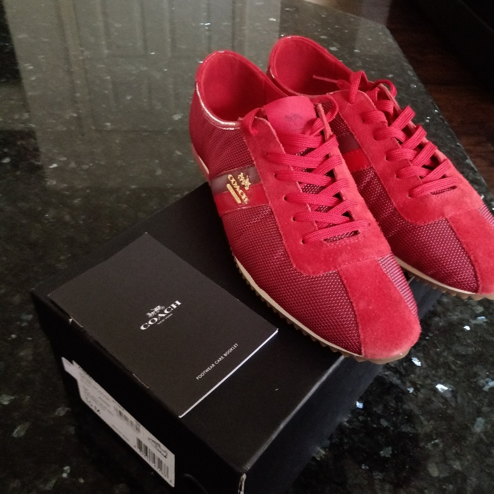 COACH RED NYLON SHOES